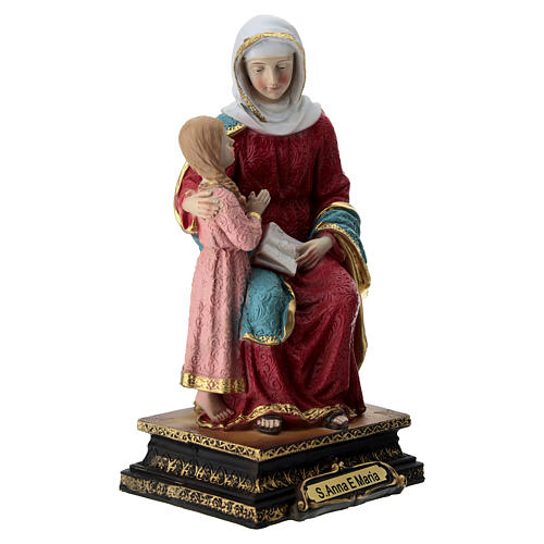 Estátua em resina Santa Ana e Maria 20x10x10 cm 3