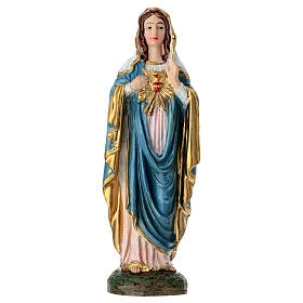 Estatueta Coração Imaculado de Maria 10 cm resina pintada