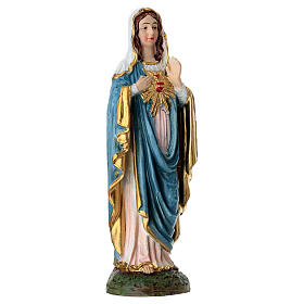 Estatueta Coração Imaculado de Maria 10 cm resina pintada