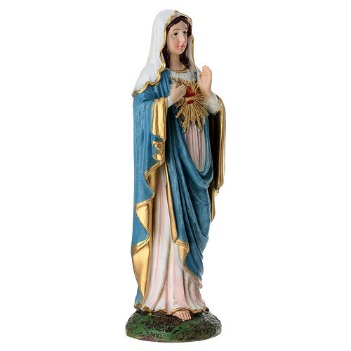 Figurka Matki Boskiego Serca z żywicy, malowana, 20 cm 3