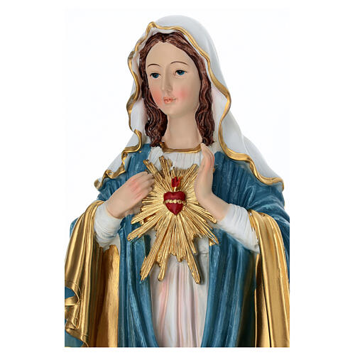 Painted resin statue of the Sacred Heart of Mary, 14 in 2