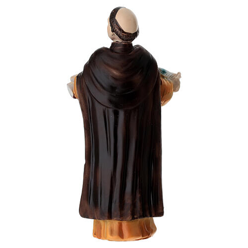 Estatua resina pintada San Tomás de Aquino 10 cm 4