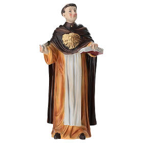 Statue de Saint Thomas d'Aquin 20 cm en résine peinte
