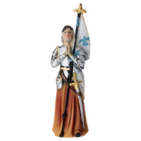 Statuina Giovanna d'Arco resina 10 cm dipinta a mano