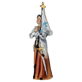 Statuina Giovanna d'Arco resina 10 cm dipinta a mano