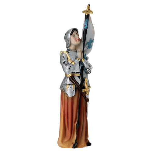 Statuina Giovanna d'Arco resina 10 cm dipinta a mano 3