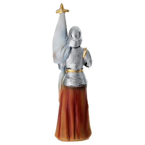 Statuina Giovanna d'Arco resina 10 cm dipinta a mano 4