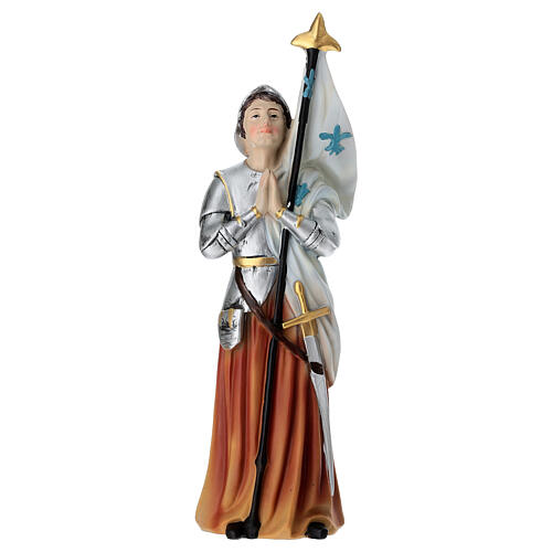 Statuette de Jeanne d'Arc en résine peinte 30 cm 1