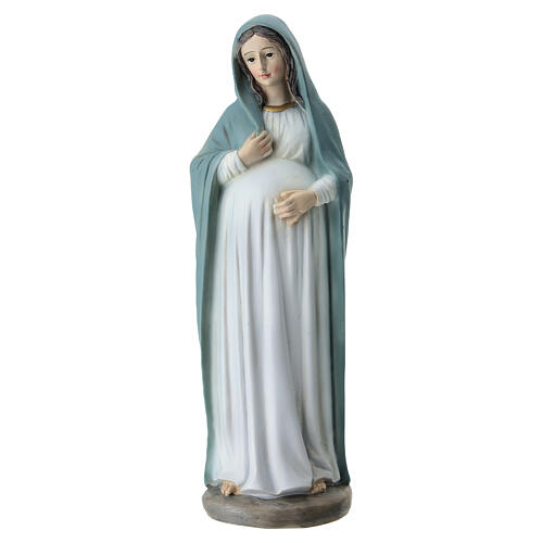 Statuetta Vergine Maria incinta 20cm resina 1