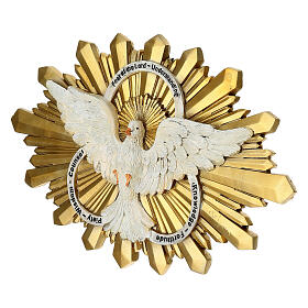 Statua colomba con i sette doni Spirito Santo resina 15x25 cm