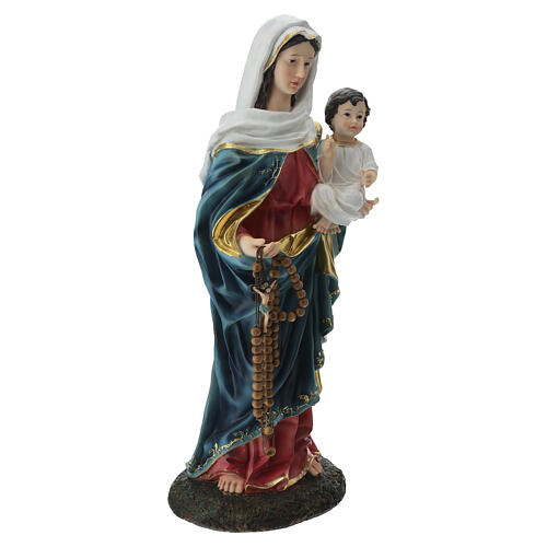 Nossa Senhora do Rosário com o Menino Jesus abençoando 65 cm resina 5