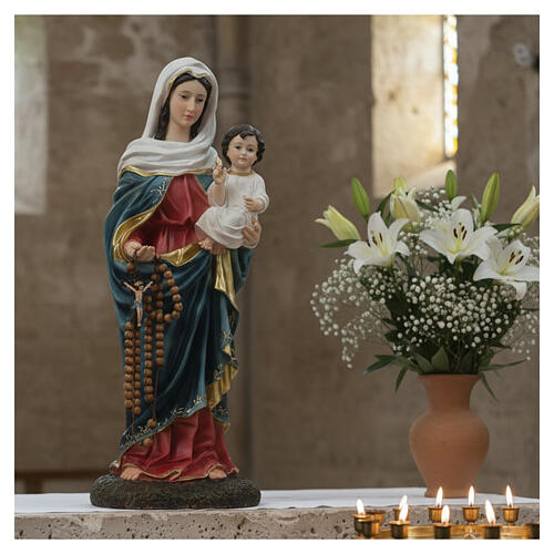 Our Lady of the Rosary with Blessing Infant Jesus 65 cm resin 2