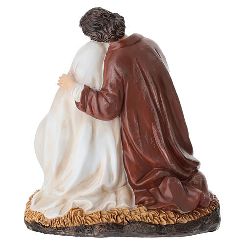 Estatua resina pintada San José y María embarazada 15 cm 4