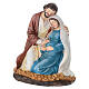 Estatua resina pintada San José y María embarazada 15 cm s2