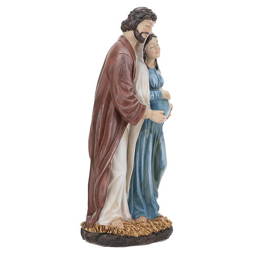 Święty Józef z Maryją w ciąży, figura z żywicy malowana, 20cm 6