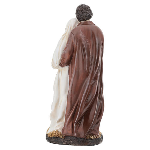 St Joseph with Pregnant Mary statue in painted resin, 20 cm 7