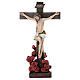 Jesus crucificado entre rosas 30 cm resina pintada s1
