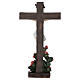 Jesus crucificado entre rosas 30 cm resina pintada s5
