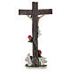 Table Crucifix with roses, 14 in, painted resin s6