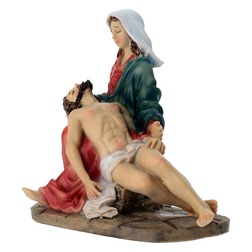 Statuette Pietà 10 cm résine peinte 2