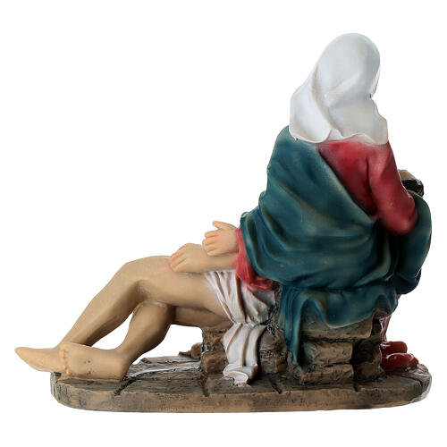 Small Pieta Statue 10 cm Painted Resin 4