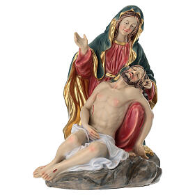 Statua Pietà resina colorata 15 cm