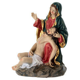 Statua Pietà resina colorata 15 cm