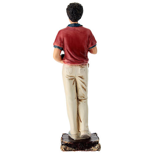 Carlo Acutis with rosary and camera, painted resin statues of 5 in, MULTIPACK of 10 8