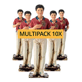 Carlo Acutis rosario e telecamera resina dipinta 13 cm MULTIPACK 10 PZ
