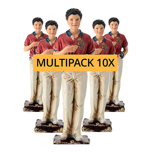 Carlo Acutis rosario e telecamera resina dipinta 13 cm MULTIPACK 10 PZ 1