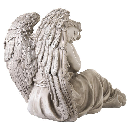 Statue schlafender Engel – für Außenbereich, 50 × 65 cm, Resin in heller Steinoptik 7