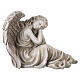 Sleeping angel outdoor statue in light-coloured resin 50x65 cm s1