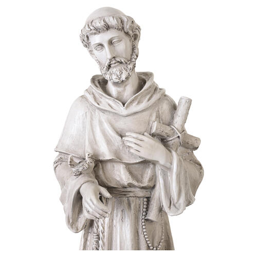 Statue Heiliger Franziskus mit Tieren – für Außenbereich 50 cm, Resin in heller Steinoptik 5