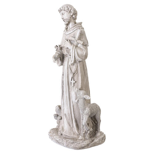 Statua San Francesco con animali da esterno 50 cm in resina chiara 8