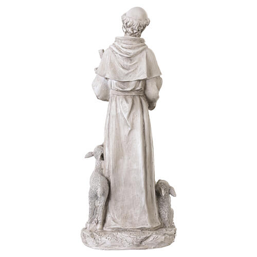 Statua San Francesco con animali da esterno 50 cm in resina chiara 9
