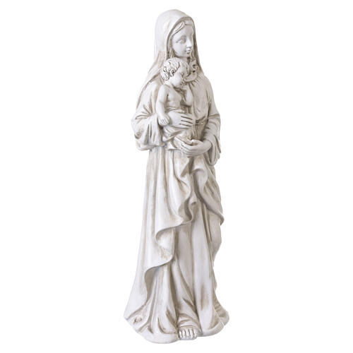 Statua Madonna con Bambino da esterno 40 cm in resina chiara 5