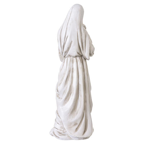 Figura Matki Bożej z Dzieciątkiem – żywica z efektem jasnego kamienia, na zewnątrz, ok. 40 cm 6