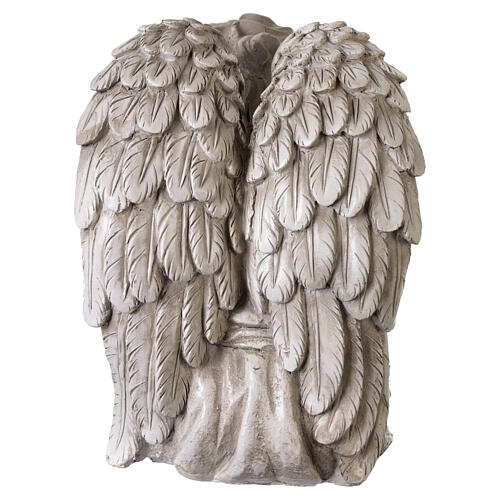 Statue Cherub-Engel – für Außenbereich 35 cm, Resin in heller Steinoptik 6