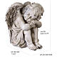 Statue Cherub-Engel – für Außenbereich 35 cm, Resin in heller Steinoptik s3