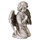 Kneeling cherub outdoor statue in resin, 16 in, patinated stone-effect s4