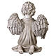 Kneeling cherub outdoor statue in resin, 16 in, patinated stone-effect s6