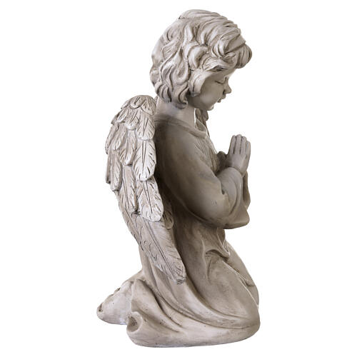 Estátua de querubim ajoelhado para exterior 40 cm efeito pedra patinada 5