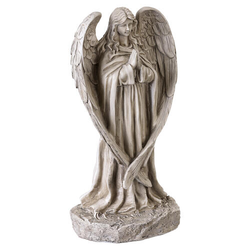 Outdoor praying angel, 16 in, natural finish resin 5