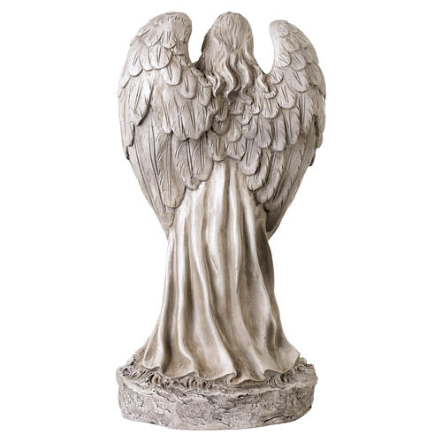 Figura anioła modlącego się – żywica, naturalne wykończenie, do użytku zewnętrznego, 40 cm 6