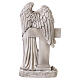Estatua ángel para exterior con cruz de resina color marfil 30 cm s5
