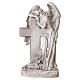 Estátua de anjo para exterior com cruz em resina cor de marfim 30 cm s1