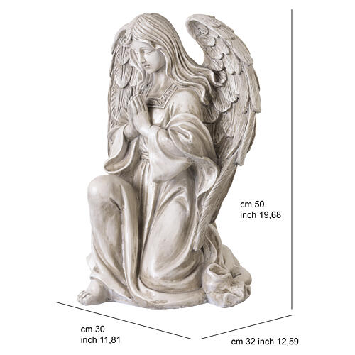 Statue Engel in Gebetshaltung – für Außenbereich 50 cm, Resin in heller Ausführung 4