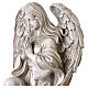 Statua angelo in preghiera da esterno 50 cm in resina chiara s6