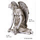 Statue kniender Engel mit Kreuz und Blumen – für Außenbereich 40 cm, Resin in antiker Steinoptik s3