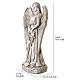 Angelo con rose da esterno luce solare 50 cm color avorio s3